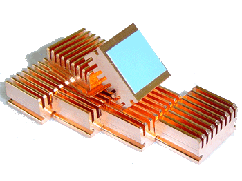 Nalepovací chladiče na RAM čtvercové zlatě eloxované
