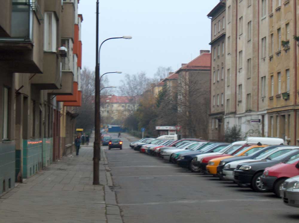 Pohled na ulici Chládkovu s využitím zoomu